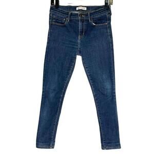 Banana Republic Premium Denim Mid Rise Stretch Skinny Blue Jeans‎ Women's Sz 27P